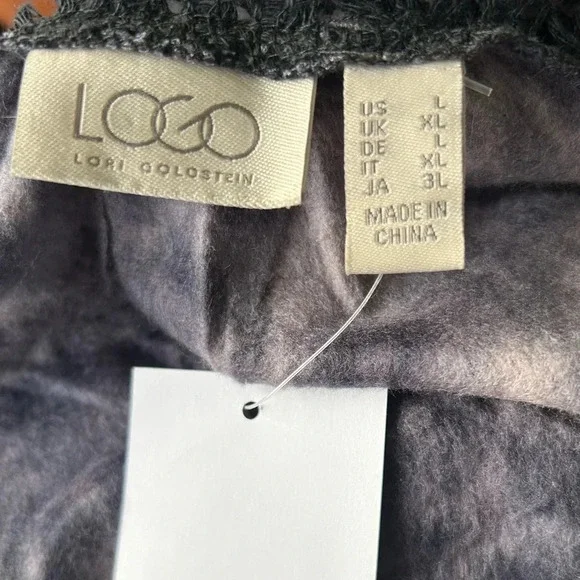 NWT Logo Lori Goldstein open cardigan jacket pockets asymmetrical Size L - Picture 6 of 8